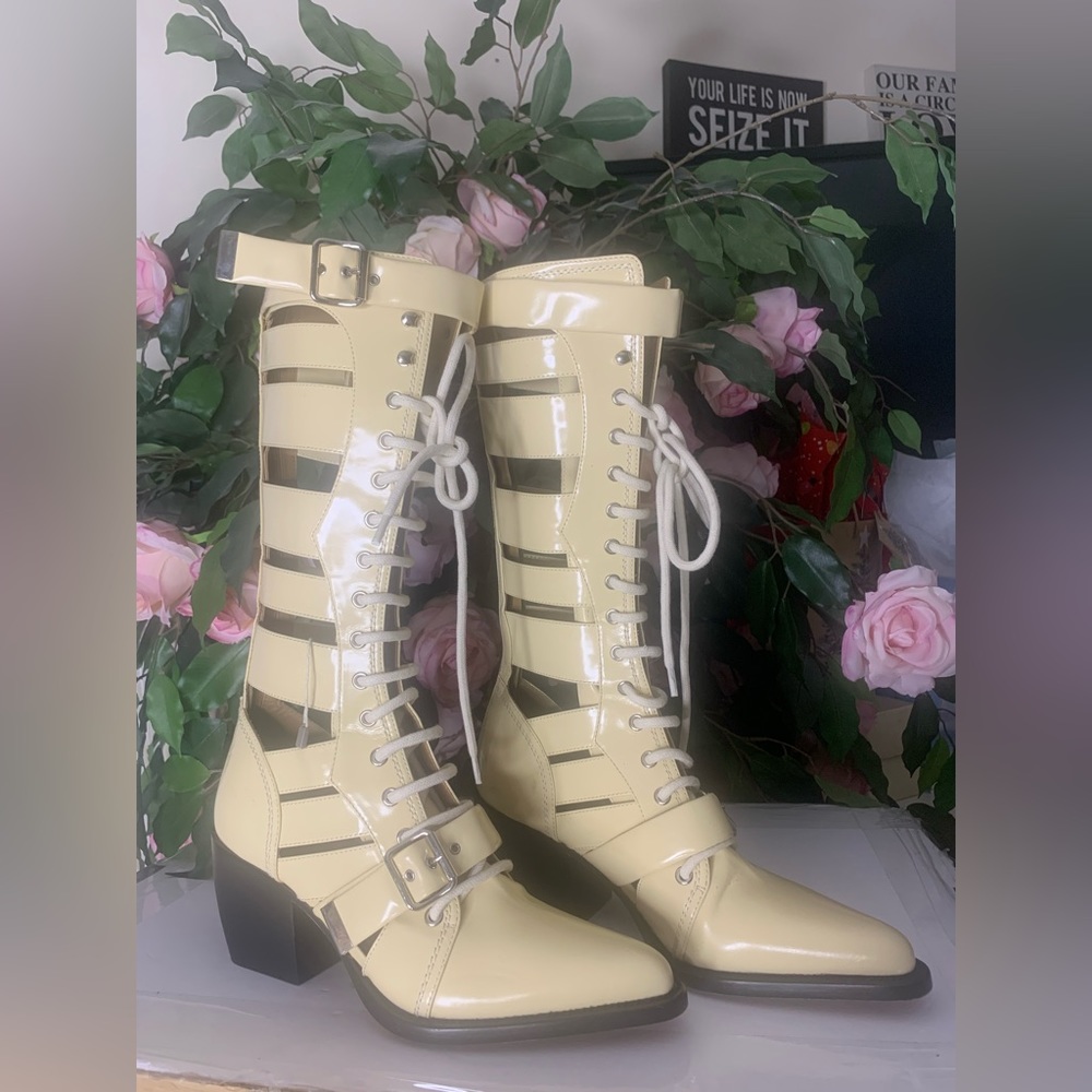 Chloé Rylee Tall Lace-Up Boots